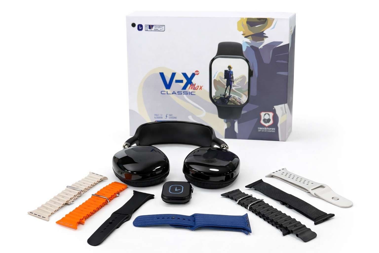 3019d7f4-b753-4d08-b954-034340825dd8 Smartwatch V-X Max Classic – Kit Completo com Auscultadores e Braceletes (Envio Grátis) - Image 1